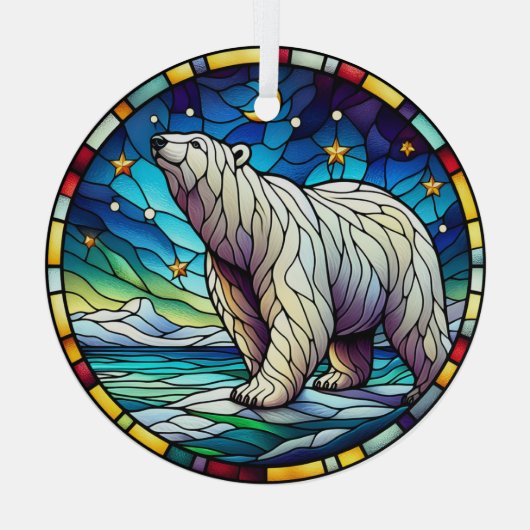 Glas in lood Polar Beer Ornament (Achterkant)