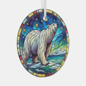 Glas in lood Polar Beer Ornament (Voorkant Rechts)