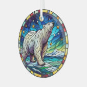 Glas in lood Polar Beer Ornament (Voorkant links)