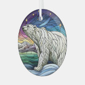 Glas in lood Polar Beer Ornament (Voorkant links)