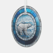 Glas in lood Polar Beer Ornament (Voorkant links)