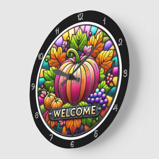 Glas in lood pompoen grote klok (Hoek)