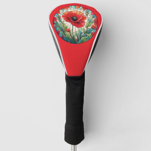 Glas in lood Poppy Golfheadcover (Voorkant)