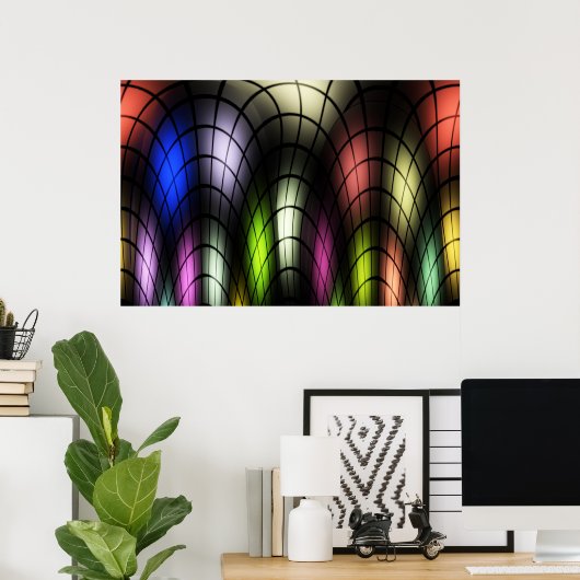 Glas in lood Poster afdrukken (Thuiskantoor)