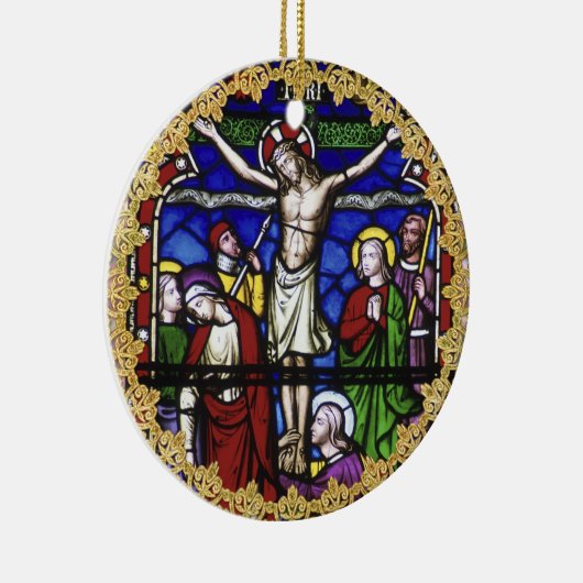 Glas in lood Priest Ordination Jubileum Keramisch Ornament (Rechts)