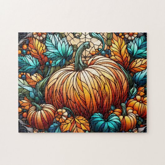 Glas in lood Pumpkin Art Legpuzzel (Horizontaal)