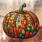 Glas in lood Pumpkin Window Cling Raamsticker (Vel 2)