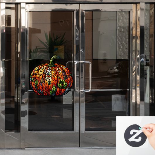 Glas in lood Pumpkin Window Cling Raamsticker (Kantoordeur)