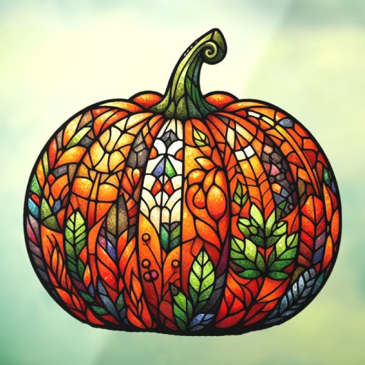 Glas in lood Pumpkin Window Cling Raamsticker (Vel 3)