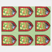 Glas in lood Quetzalcoatl Fleece Deken (Voorkant (Horizontaal))