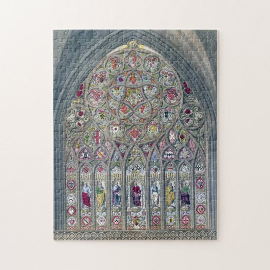 Glas in lood raam kathedraal kerkafbeelding legpuzzel (Verticaal)