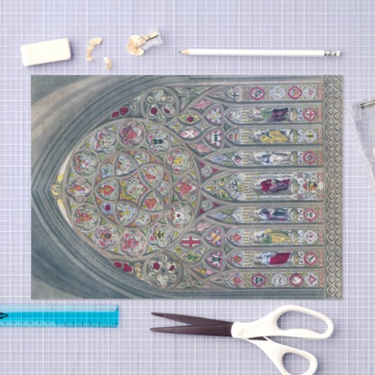 Glas in lood raam kathedraal kerkafbeelding tissuepapier (Craft)