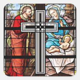 Glas in lood raam kerk scène Jesus Stickers