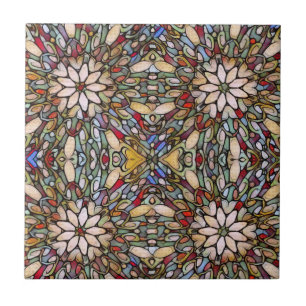 Glas in lood raam kleurrijke mozaïek tegeltje