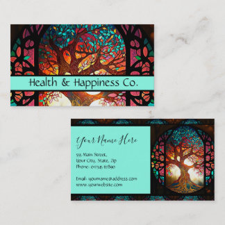 Glas in lood Rainbow Tree Health Visitekaartje