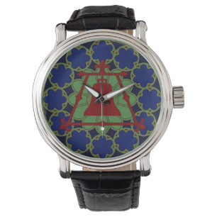 Glas in lood Raincross Fleur Design Horloge