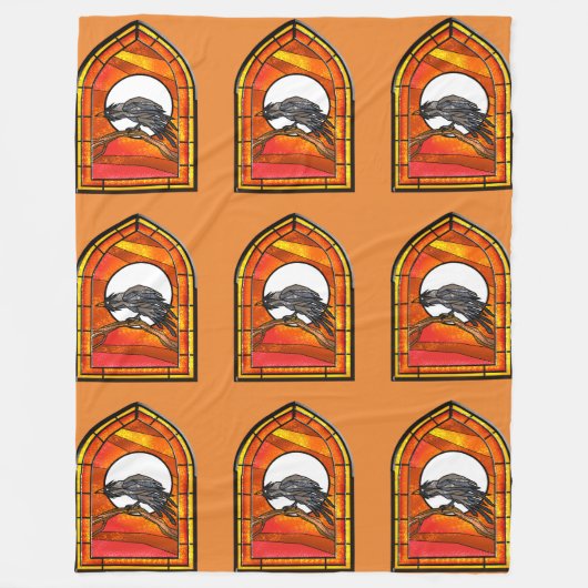 Glas in lood Raven Fleece Deken (Voorkant)