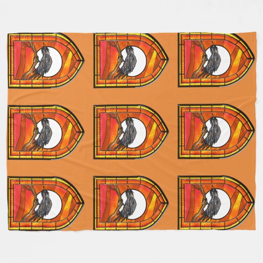 Glas in lood Raven Fleece Deken (Voorkant (Horizontaal))