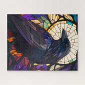 Glas in lood Raven, Heksen's Familie, Gothic Legpuzzel (Horizontaal)