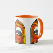 Glas in lood Raven Mok (Voorkant rechts)