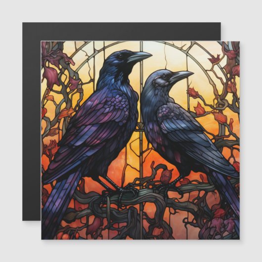 Glas in lood Ravens (Voorkant / Achterkant)