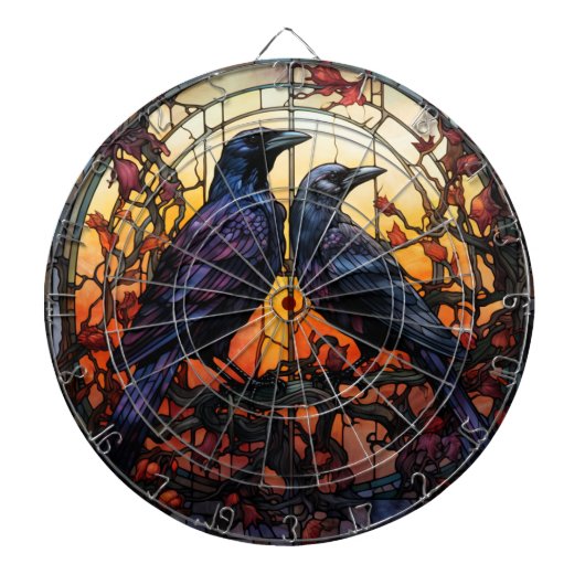 Glas in lood Ravens Dartbord (Voorkant)
