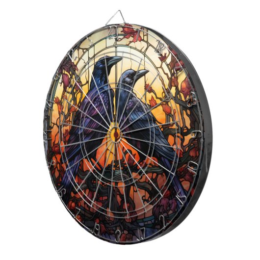 Glas in lood Ravens Dartbord (Voorkant Rechts)