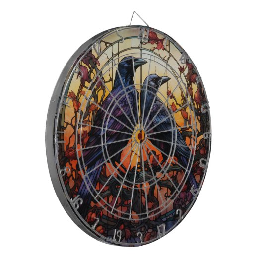 Glas in lood Ravens Dartbord (Voorkant Links)