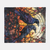 Glas in lood Ravens Fleece Deken (Voorkant (Horizontaal))