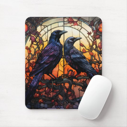 Glas in lood Ravens Muismat (Met muis)