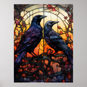 Glas in lood Ravens Poster