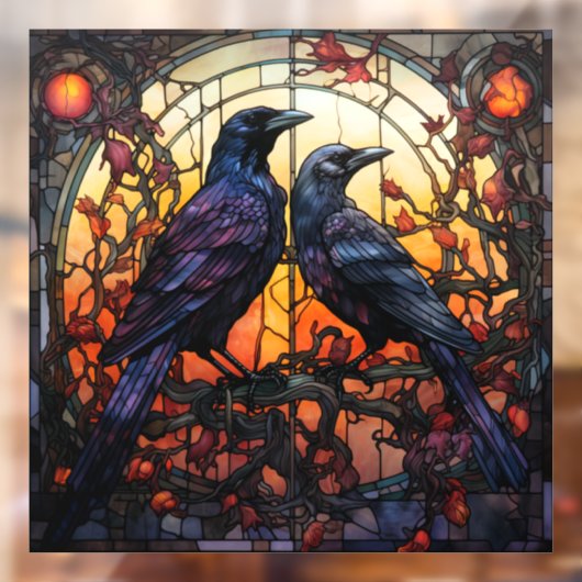 Glas in lood Ravens Raamsticker (Vel 2)