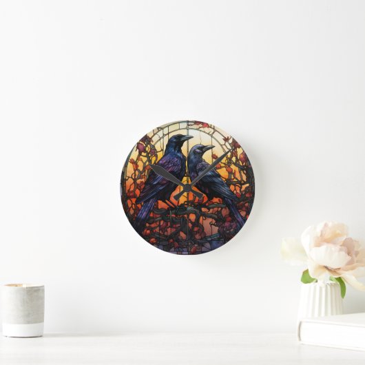 Glas in lood Ravens Ronde Klok (Huis)