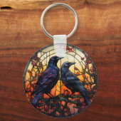 Glas in lood Ravens Sleutelhanger (Voorkant)