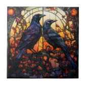 Glas in lood Ravens Tegeltje (Voorkant)