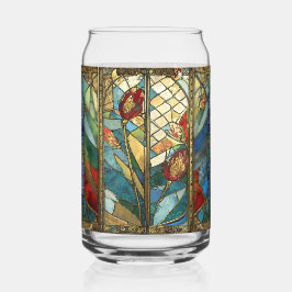 Glas in lood Red Chief Poppies bij zonsopgang