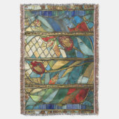 Glas in lood Red Chief Poppies bij zonsopgang Deken (Voorkant Verticaal)