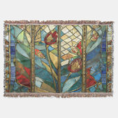 Glas in lood Red Chief Poppies bij zonsopgang Deken (Voorkant)