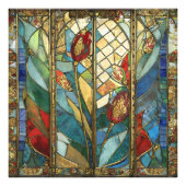 Glas in lood Red Chief Poppies bij zonsopgang Foto Afdruk (Voorkant)