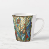 Glas in lood Red Chief Poppies bij zonsopgang Latte Mok (Rechts)