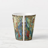 Glas in lood Red Chief Poppies bij zonsopgang Latte Mok (Voorkant)