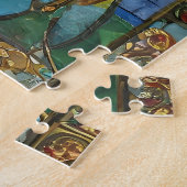 Glas in lood Red Chief Poppies bij zonsopgang Legpuzzel (Zijkant)