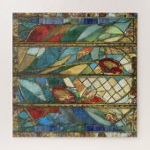 Glas in lood Red Chief Poppies bij zonsopgang Legpuzzel (Horizontaal)