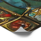 Glas in lood Red Chief Poppies bij zonsopgang Poster (Hoek)