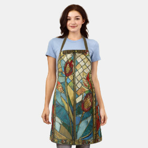 Glas in lood Red Chief Poppies bij zonsopgang Schort