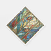 Glas in lood Red Chief Poppies bij zonsopgang Servet (Hoek)