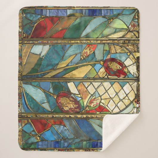 Glas in lood Red Chief Poppies bij zonsopgang Sherpa Deken (Voorkant)