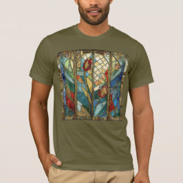Glas in lood Red Chief Poppies bij zonsopgang T-shirt
