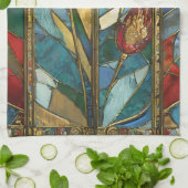 Glas in lood Red Chief Poppies bij zonsopgang Theedoek (Gevouwen)