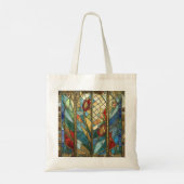 Glas in lood Red Chief Poppies bij zonsopgang Tote Bag (Achterkant)